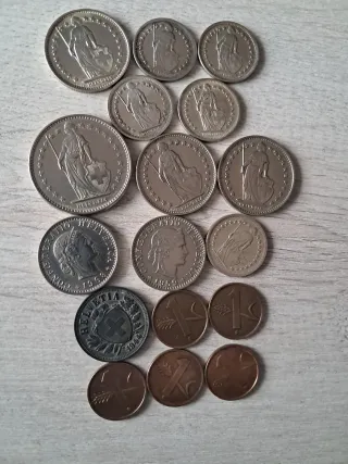Lote de Monedas Antiguas Suizas 5 de plata