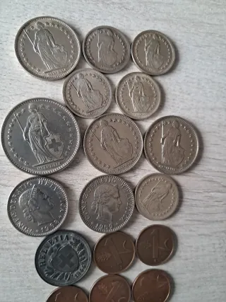 Lote de Monedas Antiguas Suizas 5 de plata