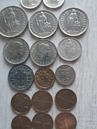 Lote de Monedas Antiguas Suizas 5 de plata