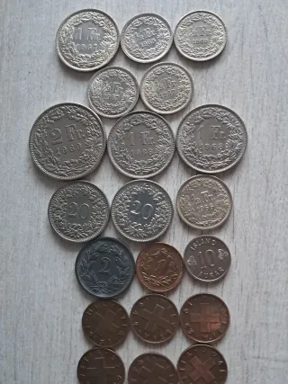 Lote de Monedas Antiguas Suizas 5 de plata