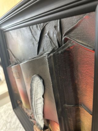 Pareja de cuadros años 70 “CUERO REPUJADO” (leer)