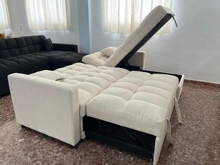 Divano beige in offerta con letto e cassettiera