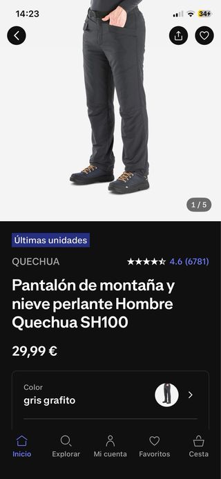 Pantalon trekking montaña senderismo esqui