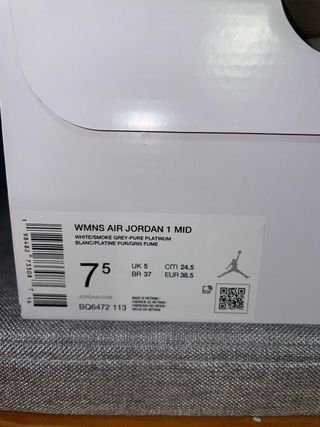 Air Jordan 1 Mid Gris y Blanco nuevas