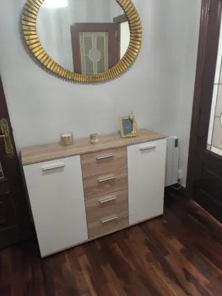 Aparador moderno blanco y madera