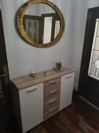 Aparador moderno blanco y madera