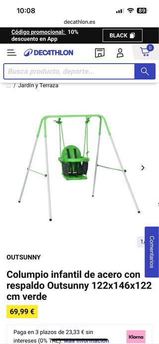 Columpio para bebé verde