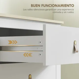 Cómoda 6 Cajones Blanca y Madera