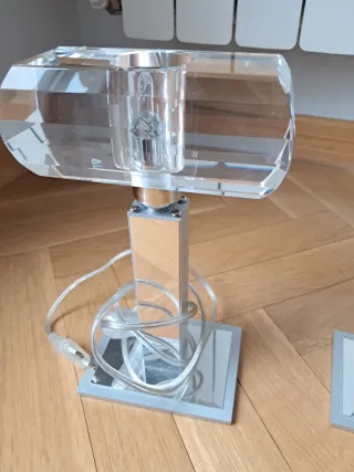 Lámparas de mesita cristal y metal