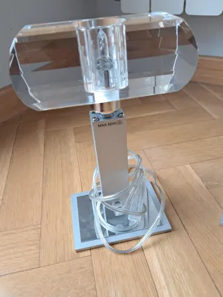 Lámparas de mesita cristal y metal