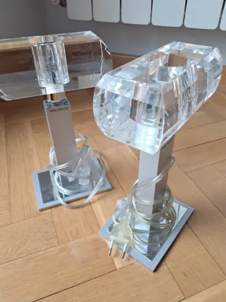 Lámparas de mesita cristal y metal