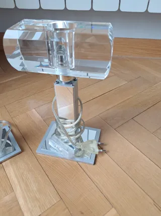 Lámparas de mesita cristal y metal