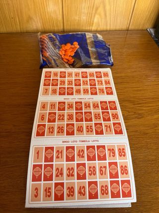 Máquina de Bingo Azul con Bolas y Cartones