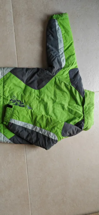 Chaqueta niño nieve gris y verde