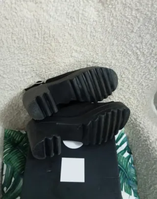 Sandalias Coolway Negras Tacon Plataforma