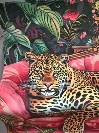 Coperta in peluche vellutato con stampa leopardo