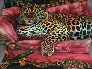 Coperta in peluche vellutato con stampa leopardo