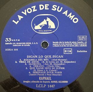 RAPHAEL VINILO LP DIGAN LO QUE DIGAN 1967