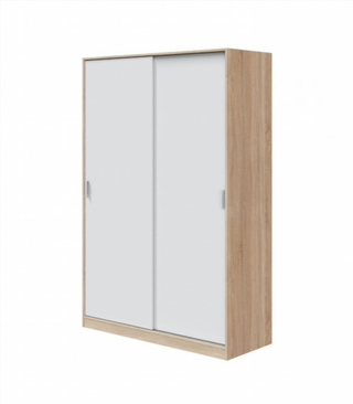 Armario 120x200x50cm Puertas Correderas. Blanco y
