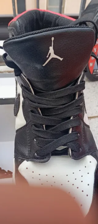 Scarpe Jordan Alte Nero Rosso Bianco