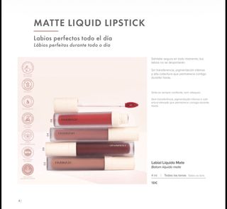 Farmasi Matte Liquid Lipstick Labial Líquido Mate