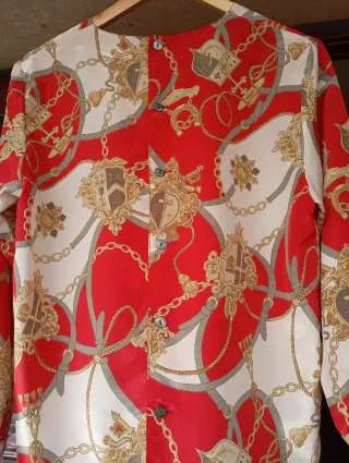 Blusa Joola Estampada Roja y Blanca