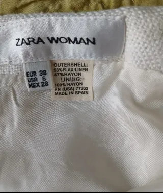 Falda Zara Blanca Talla 38