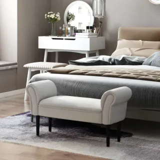 Banqueta tapizada con brazos