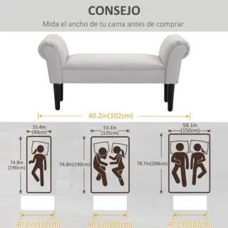 Banqueta tapizada con brazos