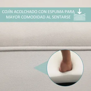 Banqueta tapizada con brazos