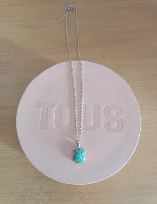 Collar Tous Oso Turquesa Plata