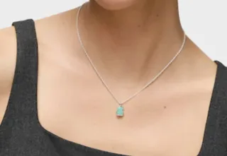 Collar Tous Oso Turquesa Plata
