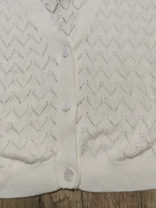 Cárdigan manga corta blanco