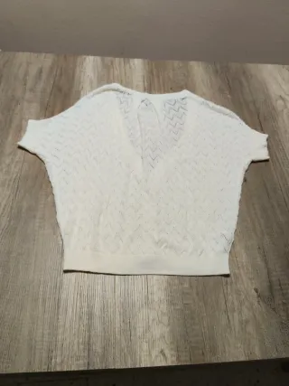 Cárdigan manga corta blanco