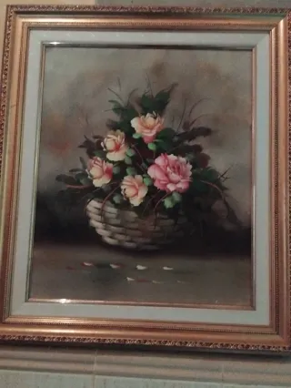 Cuadro Decorativo Flores Cesta