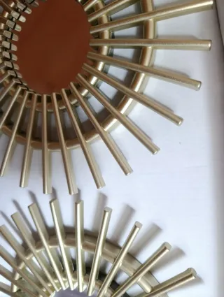 Set 3 Espejos Decorativos Sol Dorado