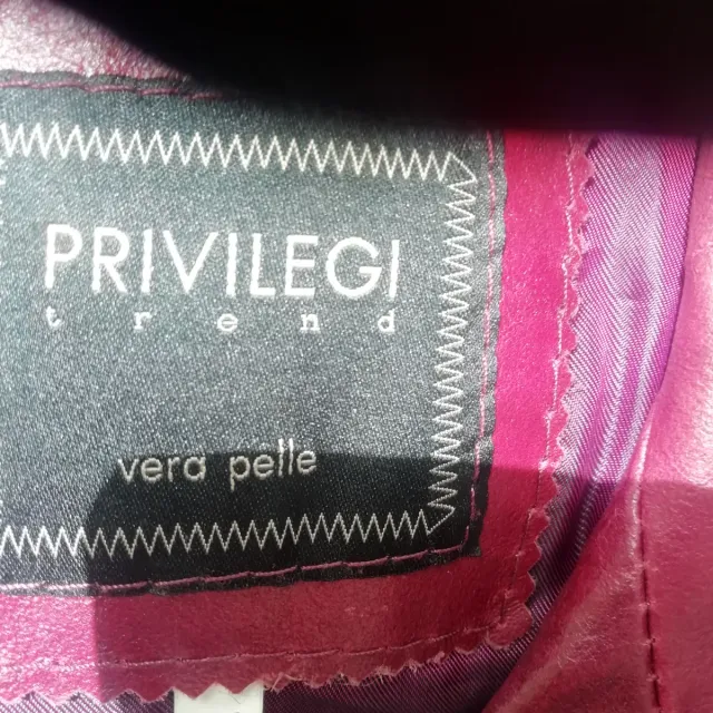 Cazadora cuero mujer talla  M color  burdeos