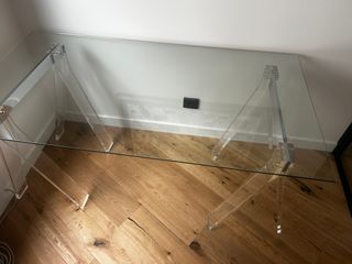 Mesa de oficina cristal y metal