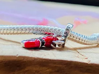 Charm Colgante | Moto roja estilo Harley