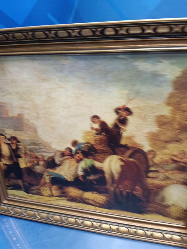 Dos laminas enmarcadas Cuadros de Goya , 40x248,5x03 cm. marco dorado