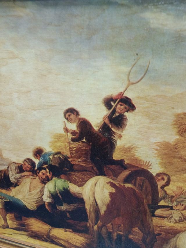 Dos laminas enmarcadas Cuadros de Goya , 40x248,5x03 cm. marco dorado