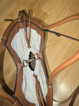 Bolso Mango Marrón Piel