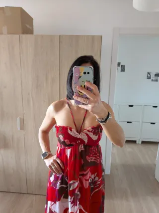 Vestido largo estampado floral