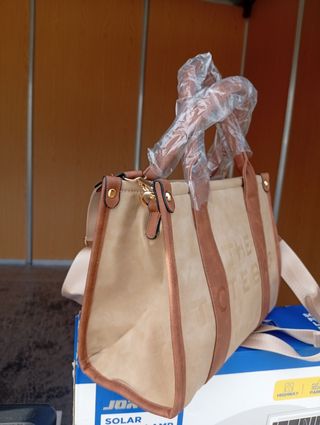 Bolso Tote Azul y Marrón