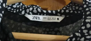 Vestido Zara negro puntos blancos Talla M