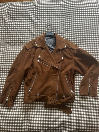 Cazadora Biker Piel Pull&Bear Marrón