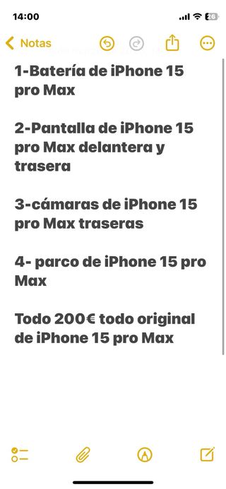iPhone 15 Pro Max para piezas