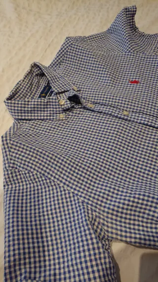 Camisa Polo Ralph Lauren cuadros azul y blanco