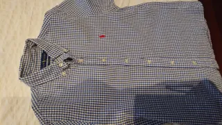 Camisa Polo Ralph Lauren cuadros azul y blanco