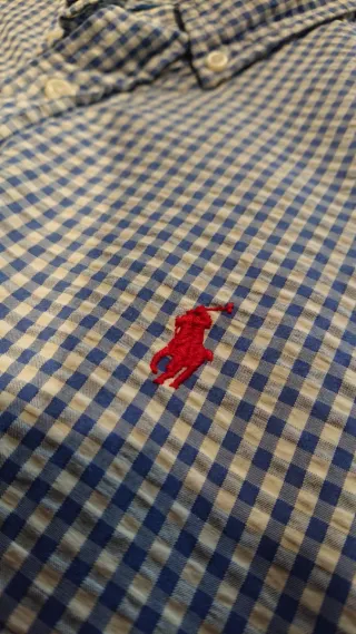 Camisa Polo Ralph Lauren cuadros azul y blanco